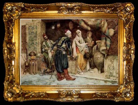 framed  unknow artist Arab or Arabic people and life. Orientalism oil paintings 117, ta009-2